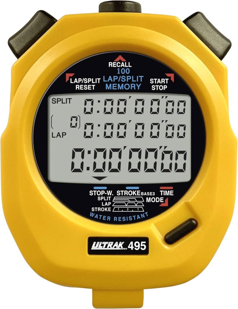 Ultrak 100 Lap Memory Timer – Bright Yellow Sports Stopwatch for Track, Swimming & Training