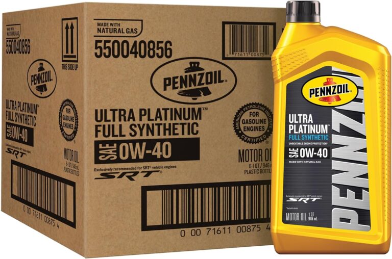 Pennzoil Ultra Platinum Full Synthetic 0W-40 Motor Oil (6 Pack) – Advanced Engine Protection