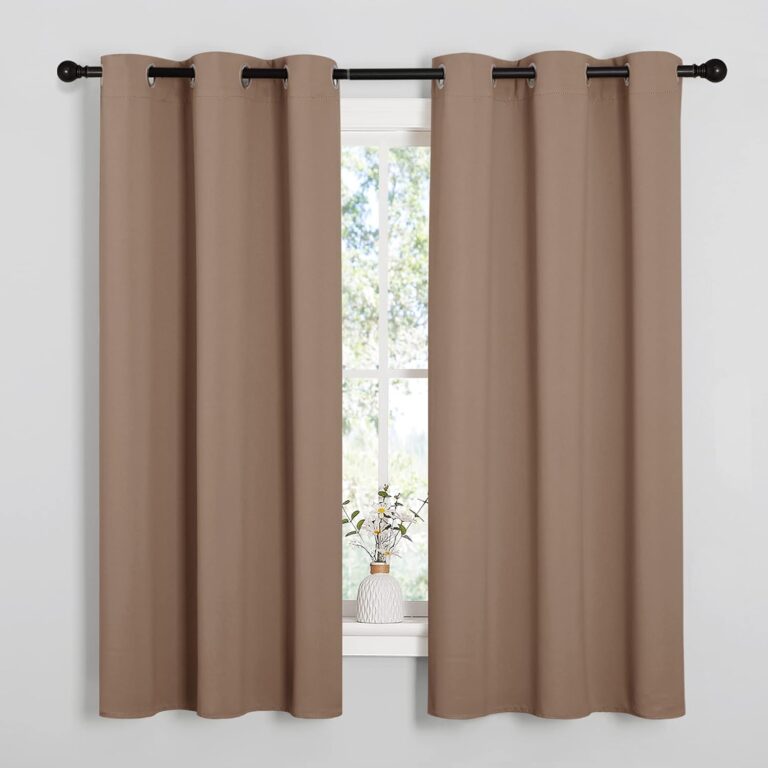 NICETOWN Thermal Insulated Blackout Curtains | Set of 2 Grommet Panels, 42×63 Inch, Cappuccino for Bedroom
