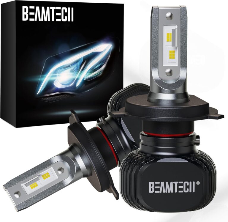 BEAMTECH H-4 S1 Series 900-3 Fanless Fog Light Bulbs – 300% Brighter 6500K White, 2 Bulbs