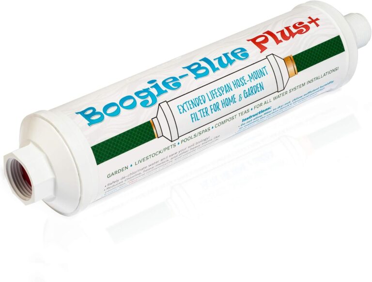 Boogie Blue Plus Garden Hose Water Filter | Remove Chlorine, Pesticides & VOCs for RV, Outdoor & Organic Gardening