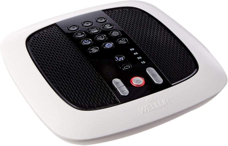 WELLUR White Noise Machine for Sleep: Natural Sounds & Spa Music, Dual Speakers, Timer, Headphone Jack & USB Port