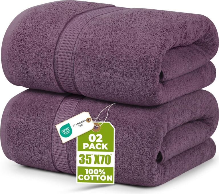 Utopia Towels Luxurious Jumbo Bath Sheet 2-Piece Set – 600 GSM, 35×70 Inch, 100% Ring Spun Cotton, Super Soft & Absorbent