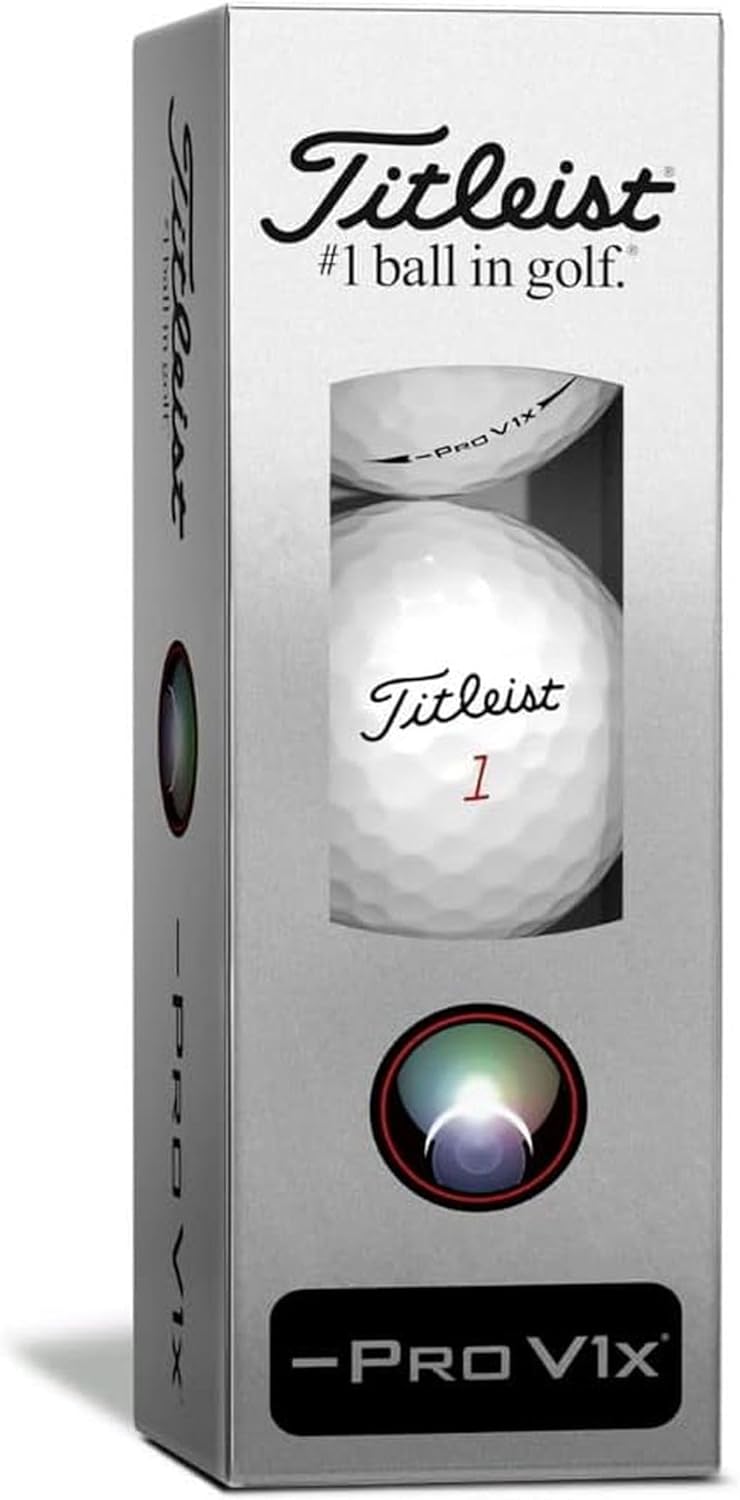 Titleist Pro V1X Left Dash Golf Balls – New Sleeve of 3 | Low Spin for Distance & Control
