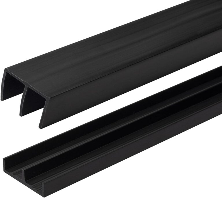 1/2″ Panel Sliding Door Track Set – 48″ Black Plastic Upper & Lower Kit | USA Made | Outwater