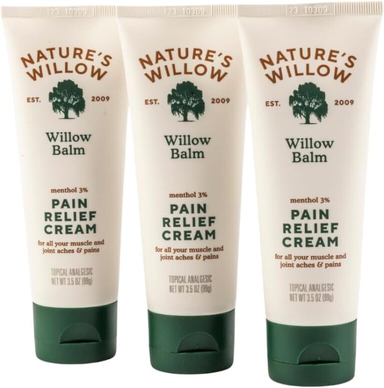 Nature’s Willow Willow Balm Natural Pain Relief Cream | Fast-Acting with Willow Bark & Menthol | 3-Pack