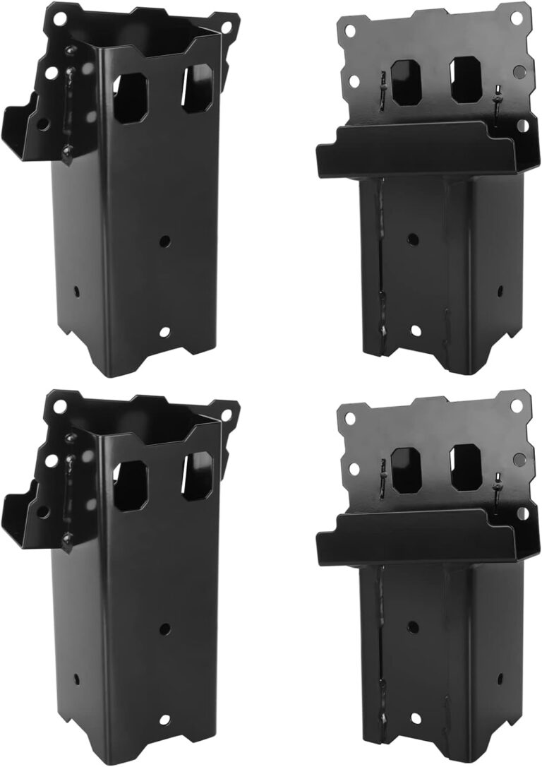 Highwild 4×4 Compound Angle Brackets – Set of 4 Black Brackets for Deer Stands, Hunting Blinds & Outdoor Platforms