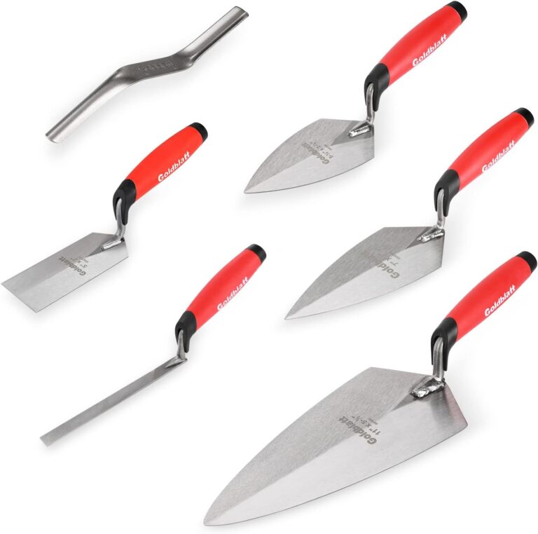 Goldblatt 6PCS Masonry Hand Tool Set: Brick Trowel, Pointing Trowel, Margin Trowel & More for Professional Masonry Work