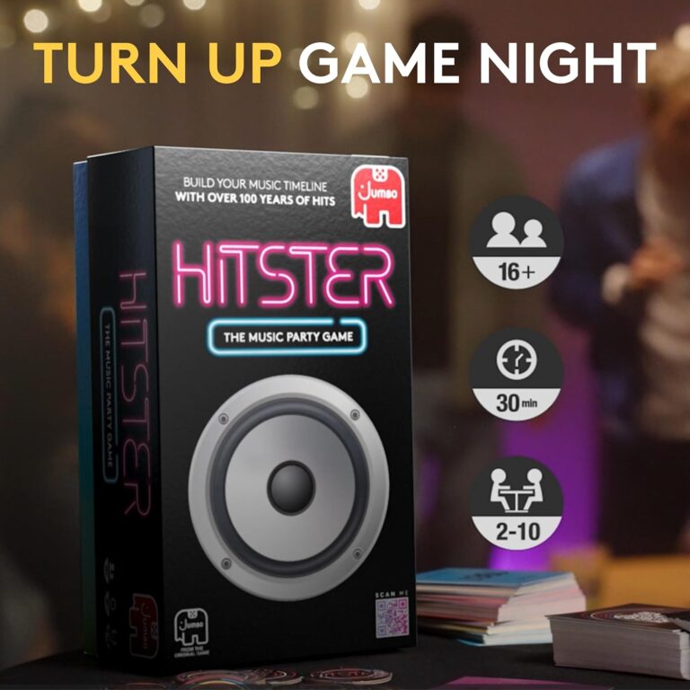 Jumbo Hitster Music Quiz Card Game | 300+ Iconic Hits for 2-10 Players | Perfect for Adult & Family Game Night
