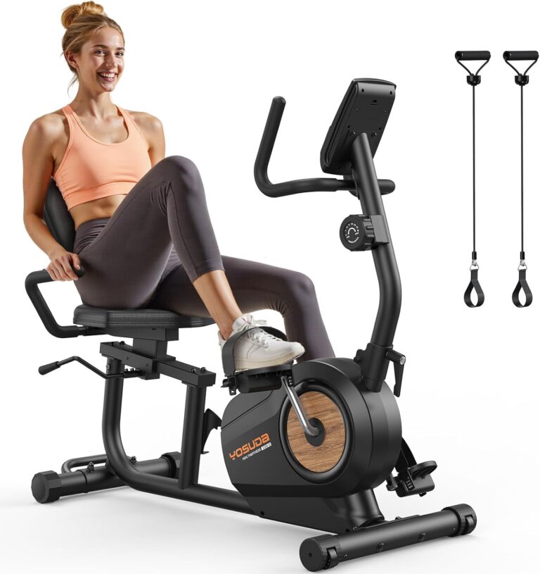 YOSUDA Recumbent Exercise Bike for Home – Magnetic Stationary Bike for Seniors & Adults, 350LB, 16-Level Resistance, LCD Monitor