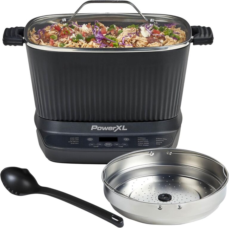 STIRMAX PLUS 7.5 Quart Digital Multi-Cooker: 9-in-1 Programmable with Automatic Stirring & Shredding Paddle
