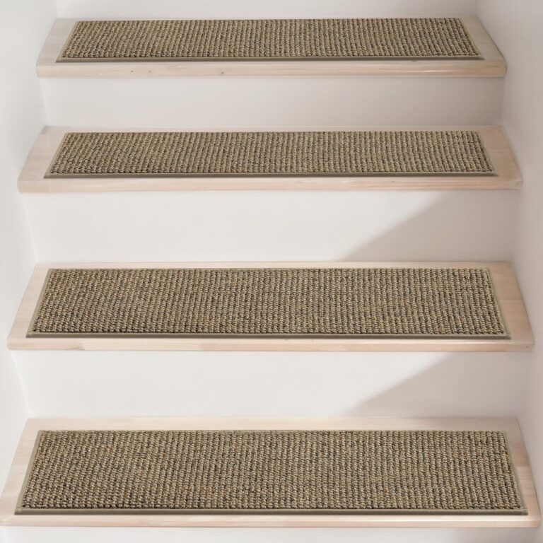 BEQHAUSE Non-Slip Stair Treads for Wooden Steps – 15pcs Taupe Carpet Runners, 28x9in, TPE Backing, Washable & Safe for Kids, Elders, Pets