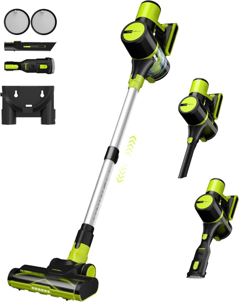 UNINELL HOME Cordless Vacuum Cleaner: 45KPa, 55 Mins, Self-Standing, Anti-Tangle, Lightweight for Pet Hair & Carpets