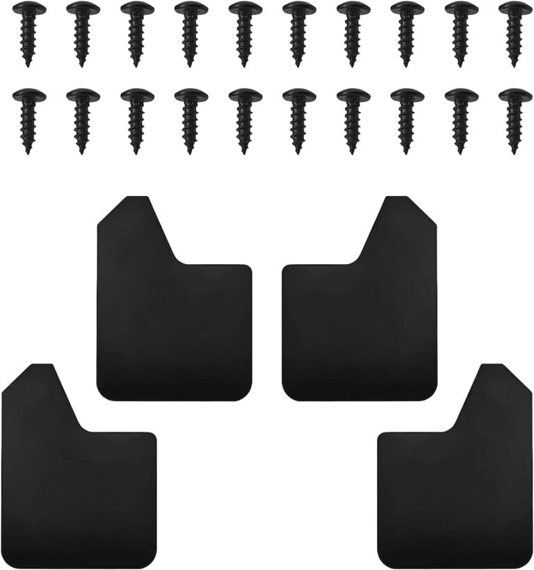 Universal Car Mud Flaps 4PCS Set – Flexible Splash Guards for Pickup, SUV, Truck with Fastener Rivet Clips (Black)